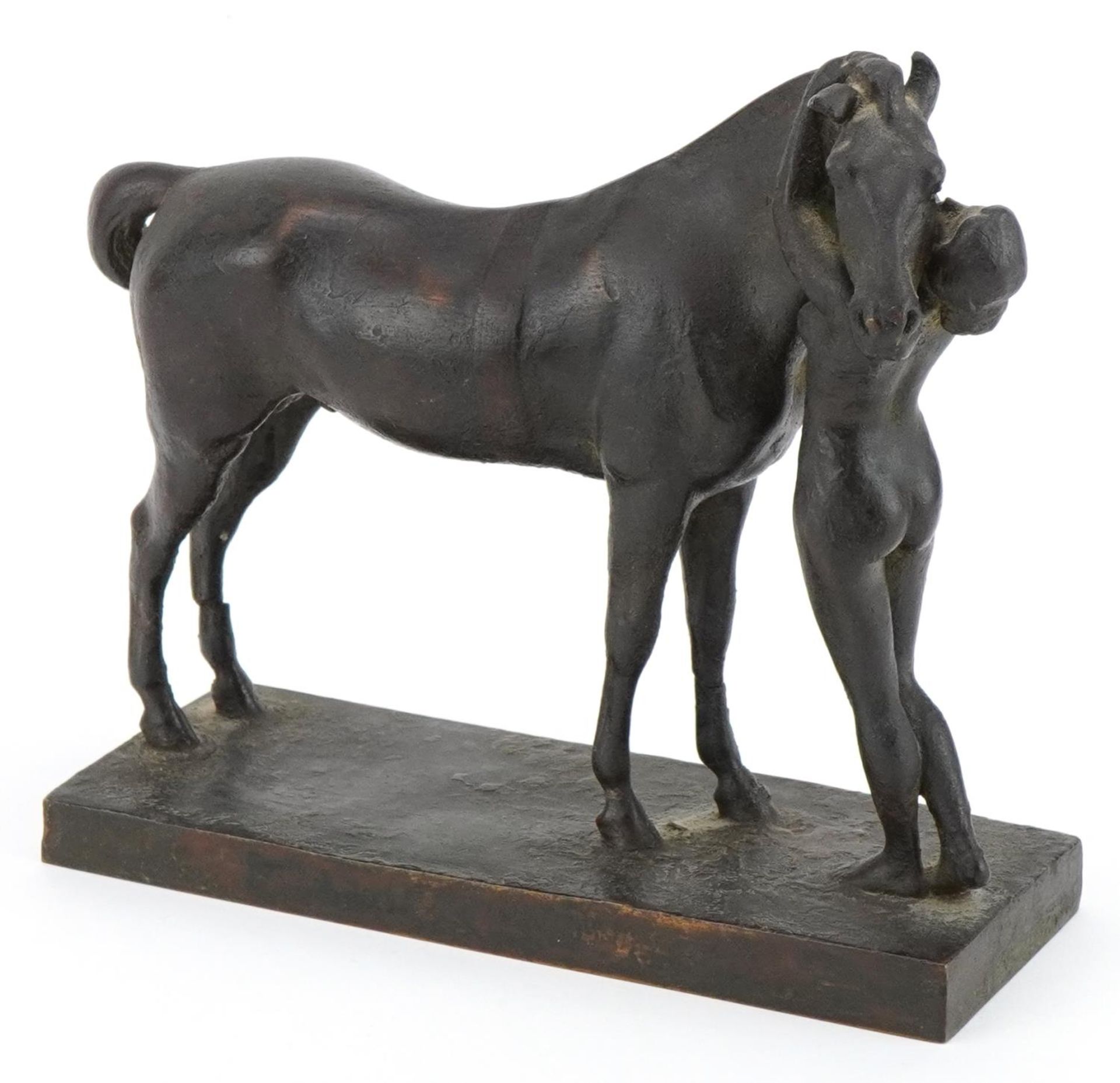 Erich Schmidt-Kestner, 19th century German patinated bronze sculpture, Amazon with Horse, various