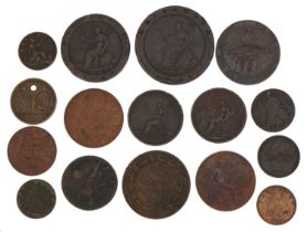 William & Mary and later British coinage and tokens including Cartwheel penny and George III 1815