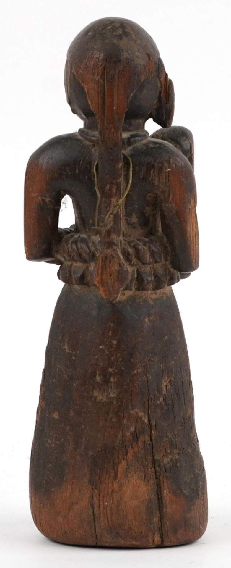 African tribal interest carved wood maternity figure of mother and child, 29.5cm high : For - Image 2 of 3