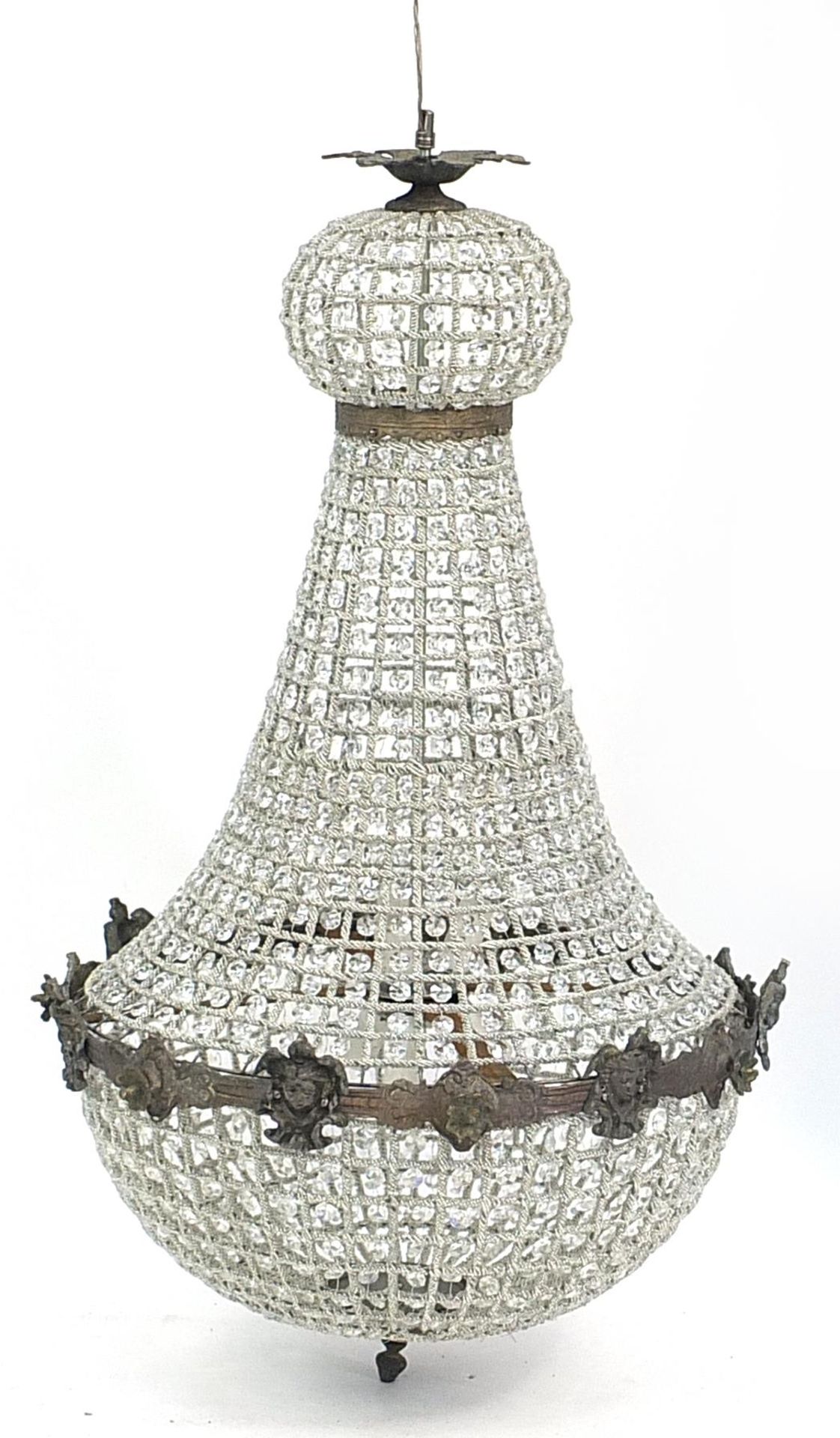 Large ornate chandelier with bronzed metal mounts, 90cm high : For further information on this lot - Image 2 of 2