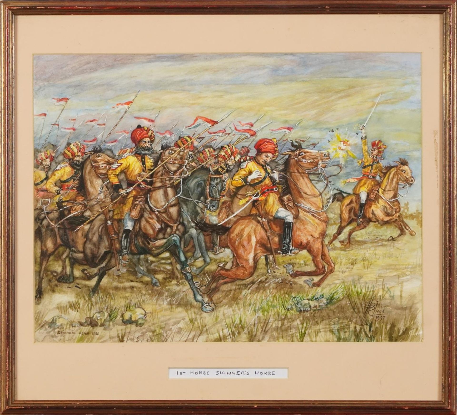 R Ince - Charge of the Bengal Lancers entitled First Horse Skinner's Horse, military interest - Image 2 of 5