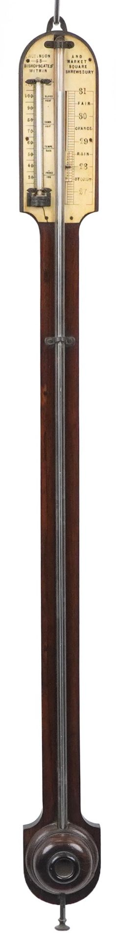 Robinson, 19th century rosewood stick barometer, 92cm high : For further information on this lot