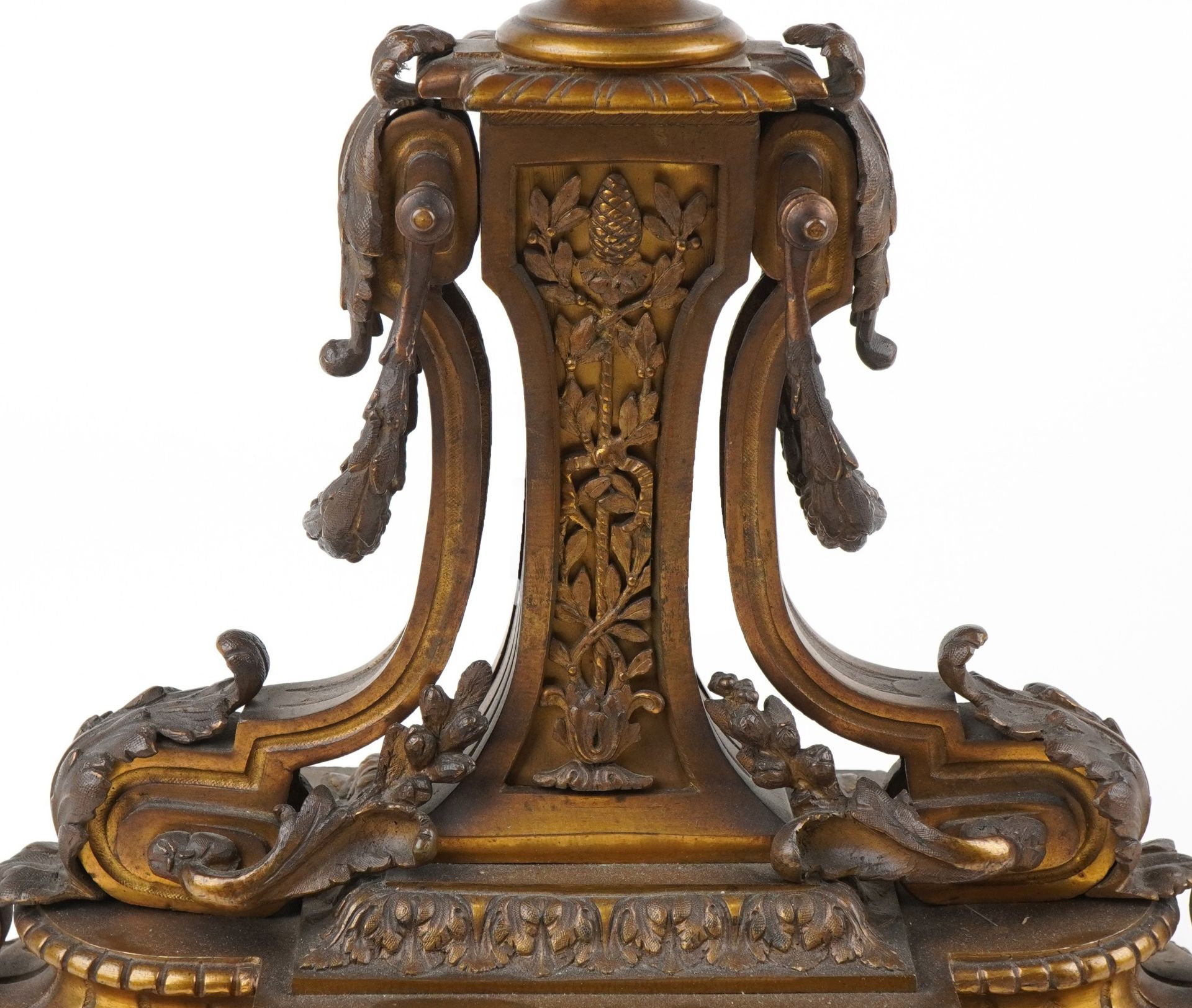 Large pair of 19th century French ormolu seven branch candelabras with urn supports and acanthus - Image 5 of 7