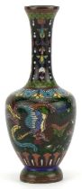 Japanese cloisonne vase enamelled with a phoenix amongst flowers, 12cm high : For further