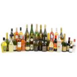 Collection of table wines and Champagne including La Castelia Prosecco and Archer's Peach Schnapps :