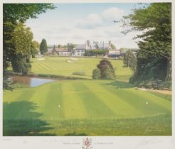 Graeme W Baxter - 18th Hole, St Pierre, pencil signed golfing interest print in colour, limited