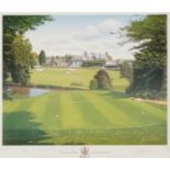 Graeme W Baxter - 18th Hole, St Pierre, pencil signed golfing interest print in colour, limited