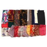 Assortment of silk and other scarves : For further information on this lot please visit www.