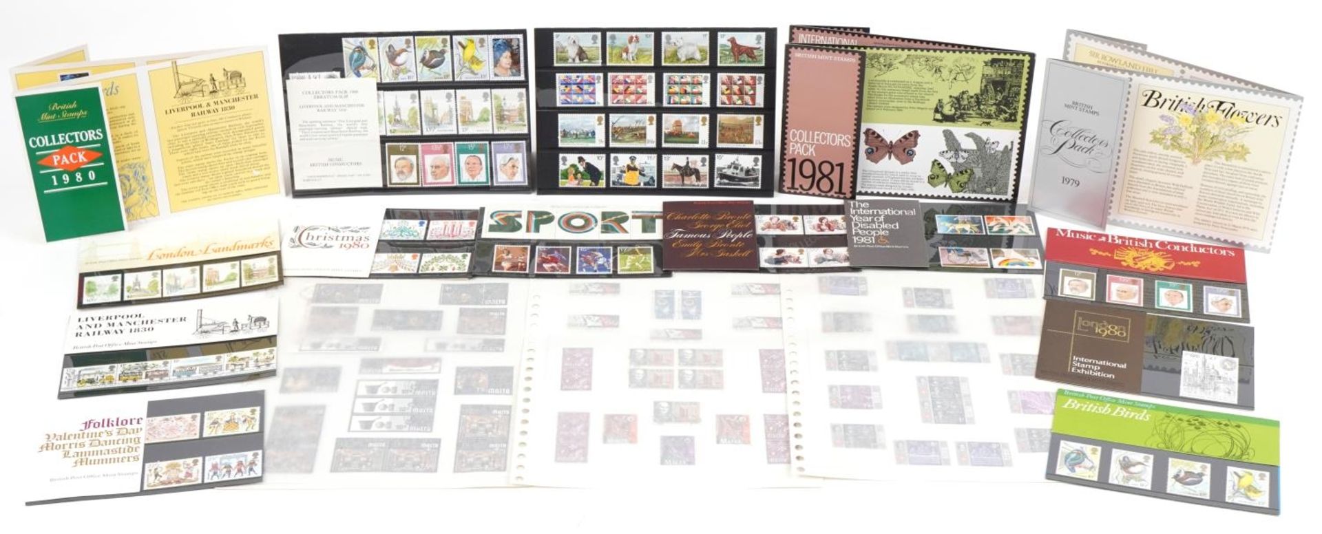 Various mint unused stamps including British Post Office mint stamps and Maltese examples : For