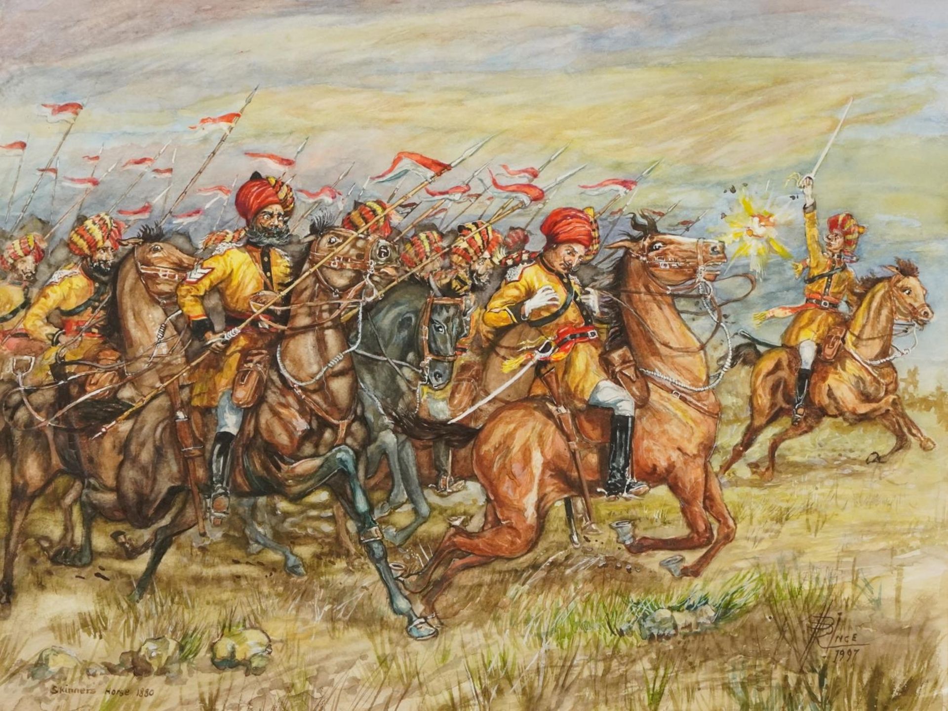 R Ince - Charge of the Bengal Lancers entitled First Horse Skinner's Horse, military interest