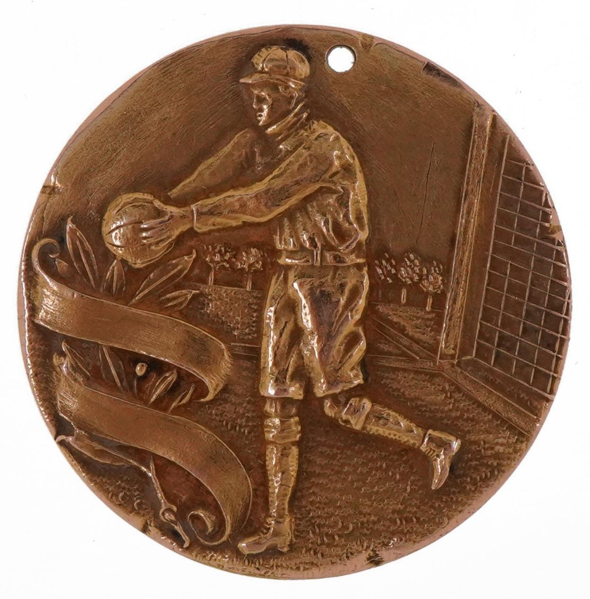 Sporting interest Dieges & Clust 1926 American football gold filled medal for first cast press