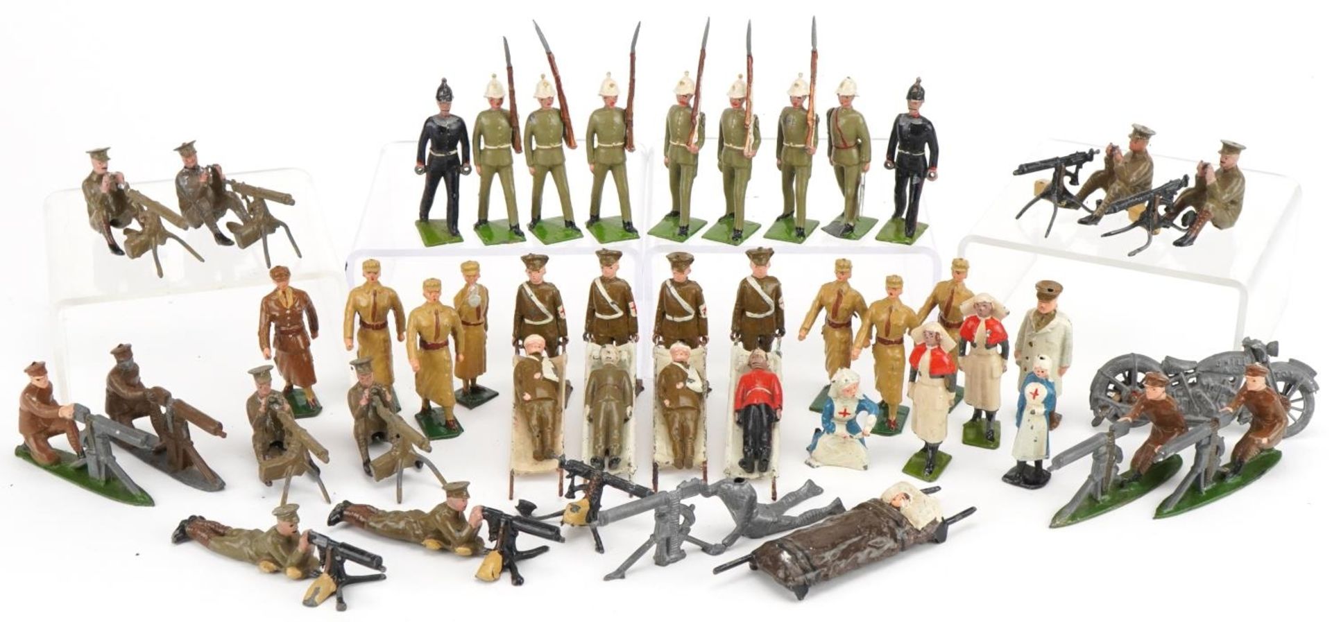 Britains and other hand painted lead soldiers including Royal Army Medical Corps and Army Gunners, - Image 2 of 9