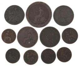 George III and later British and Irish coinage including 1805 halfpenny and farthings : For