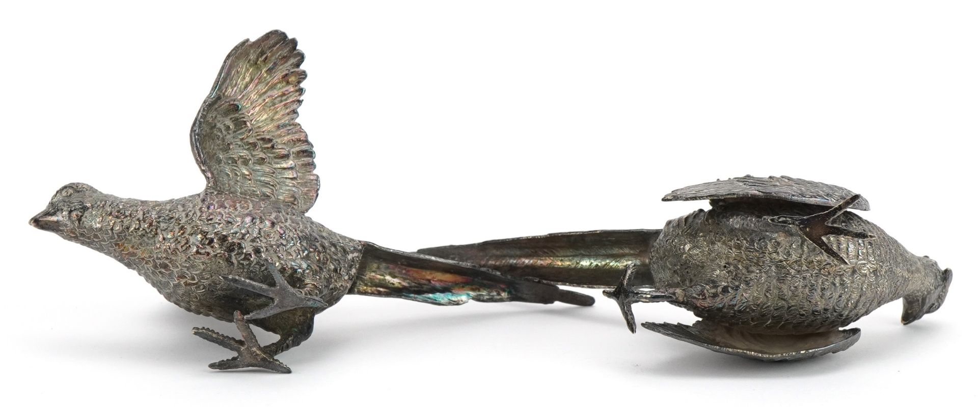 Edward Barnard & Sons Ltd, pair of Elizabeth II silver pheasants, London 1977, the largest 14.5cm in - Image 4 of 4