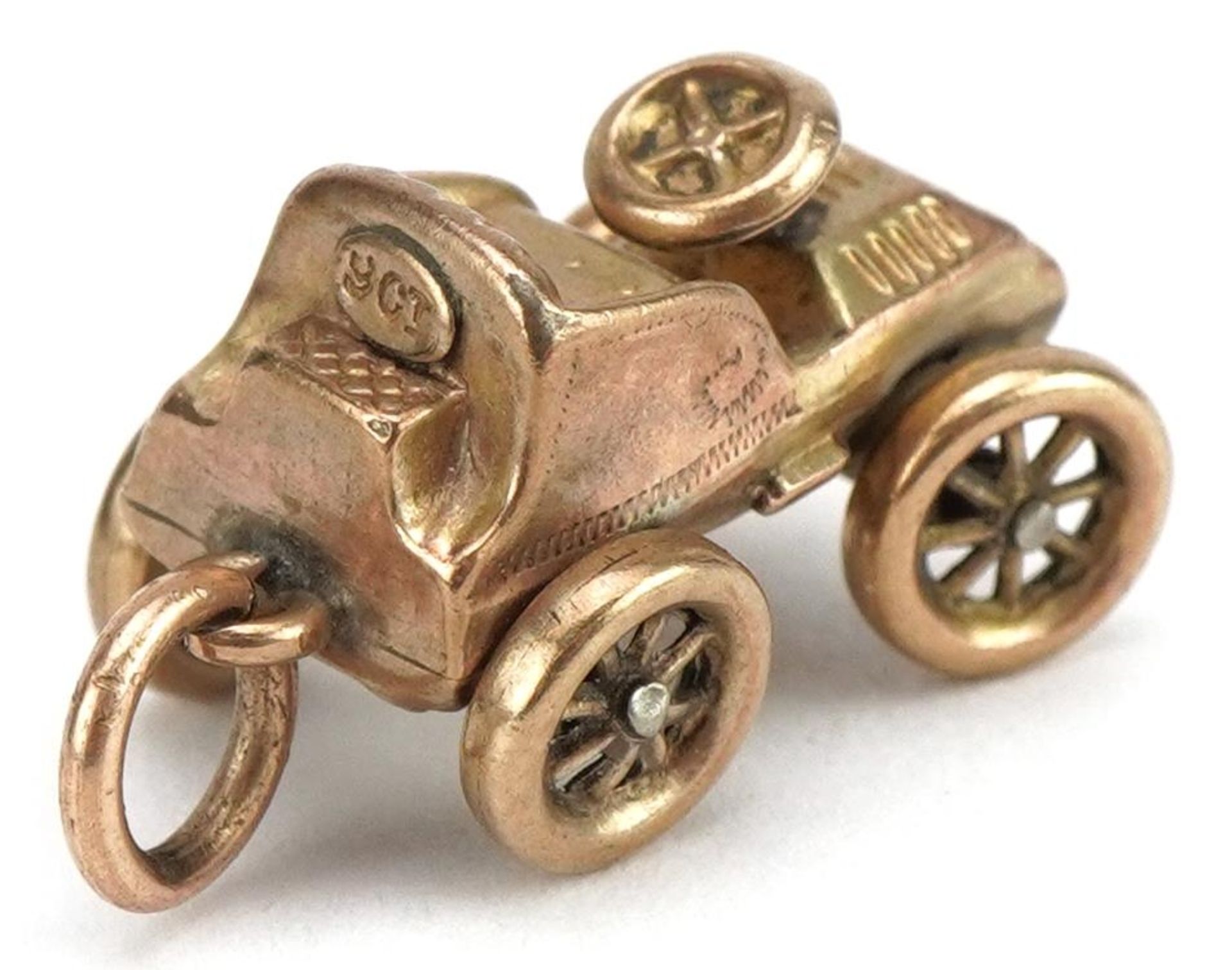 9ct gold classic car charm, 1.9cm in length, 1.9g : For further information on this lot please visit - Image 2 of 3