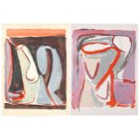 Bram van Velde - Parcours Rouge and one other, pair of pencil signed lithographs in colour,