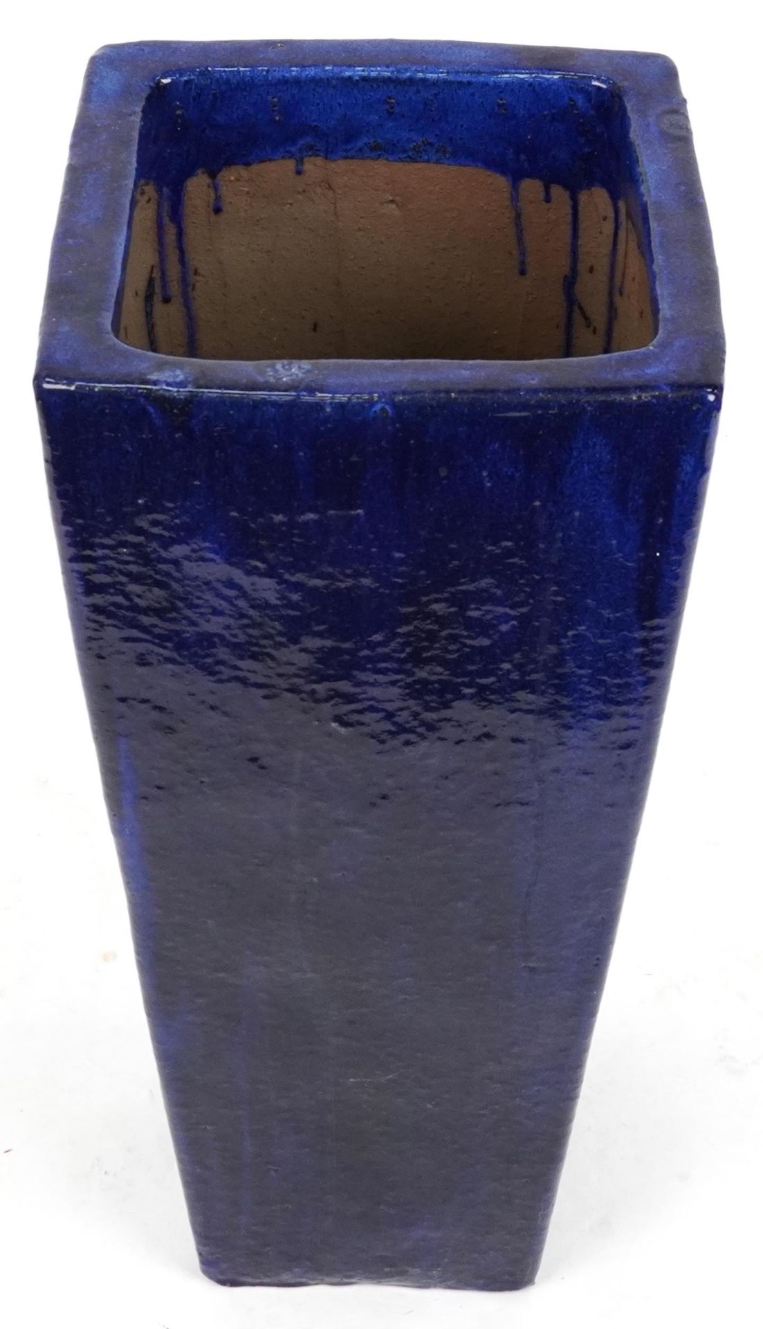 Large garden ceramic tapering planter having a purple glaze, 89.5cm high : For further information - Image 3 of 5