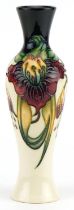 Moorcroft pottery baluster vase hand painted in the Anna Lilly pattern, 21cm high : For further