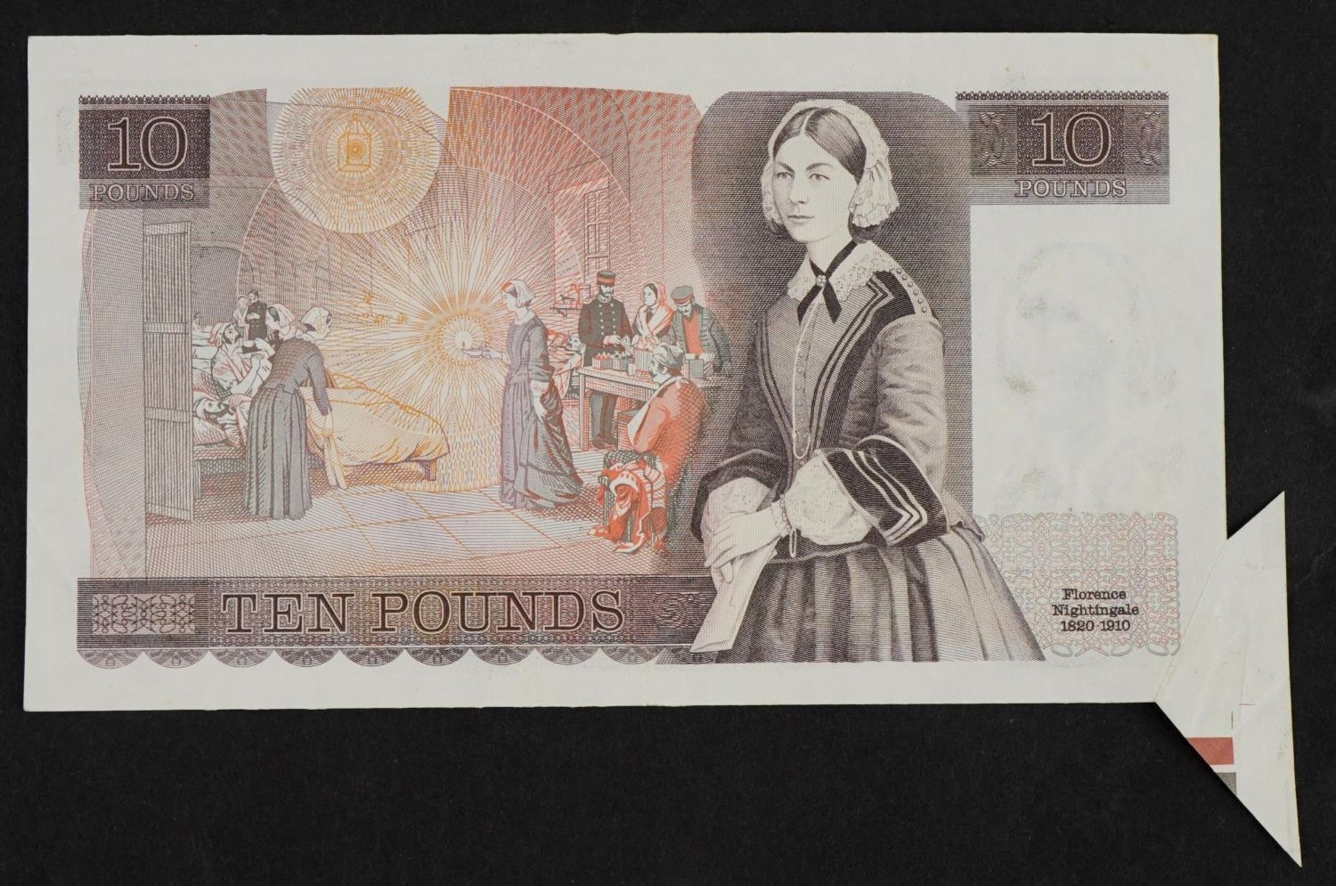 Bank of England Elizabeth II ten pound banknote with cutting error, J B Page Chief Cashier, serial - Bild 2 aus 4