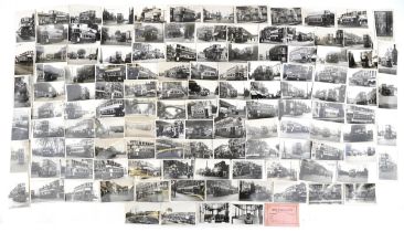 Collection of Mid 20th century tram black and white photographs, predominantly of London, each