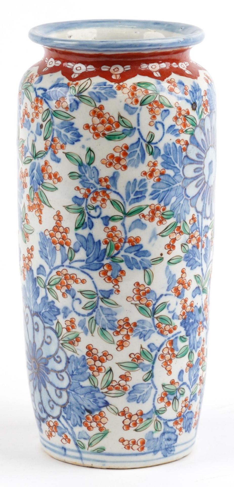 Japanese Imari porcelain vase hand painted with flowers, 32cm high : For further information on this - Bild 2 aus 6