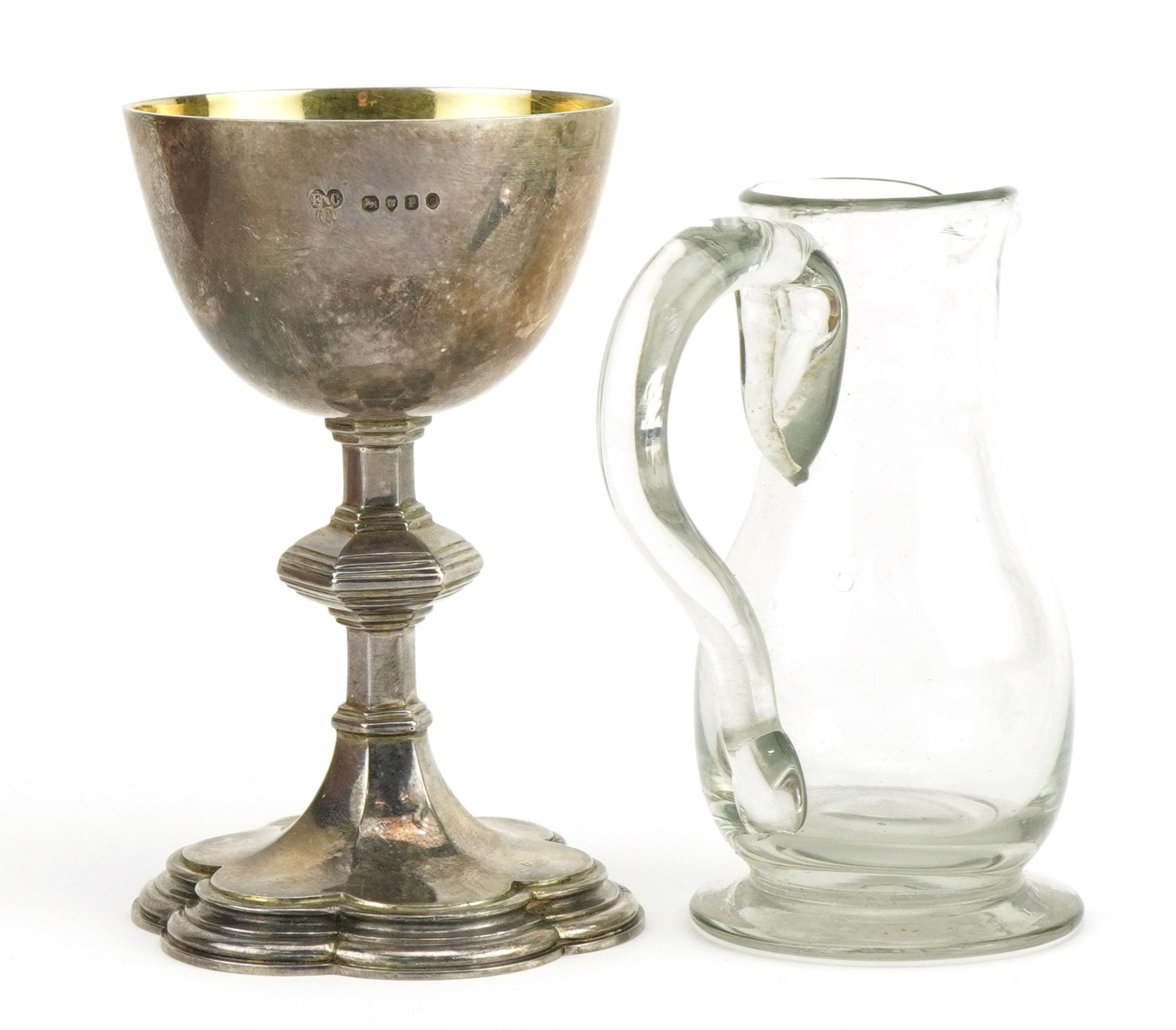 Richards & Brown, Victorian ecclesiastical silver holy communion set comprising chalice and plate - Image 4 of 7