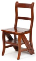 Set of metamorphic hardwood library chair/steps, 88cm high as chair : For further information on