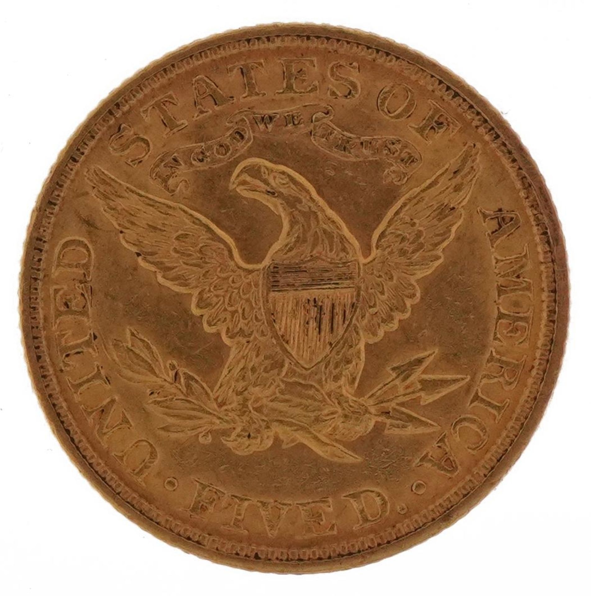 United States of America 1908 gold Liberty Head five dollars : For further information on this lot