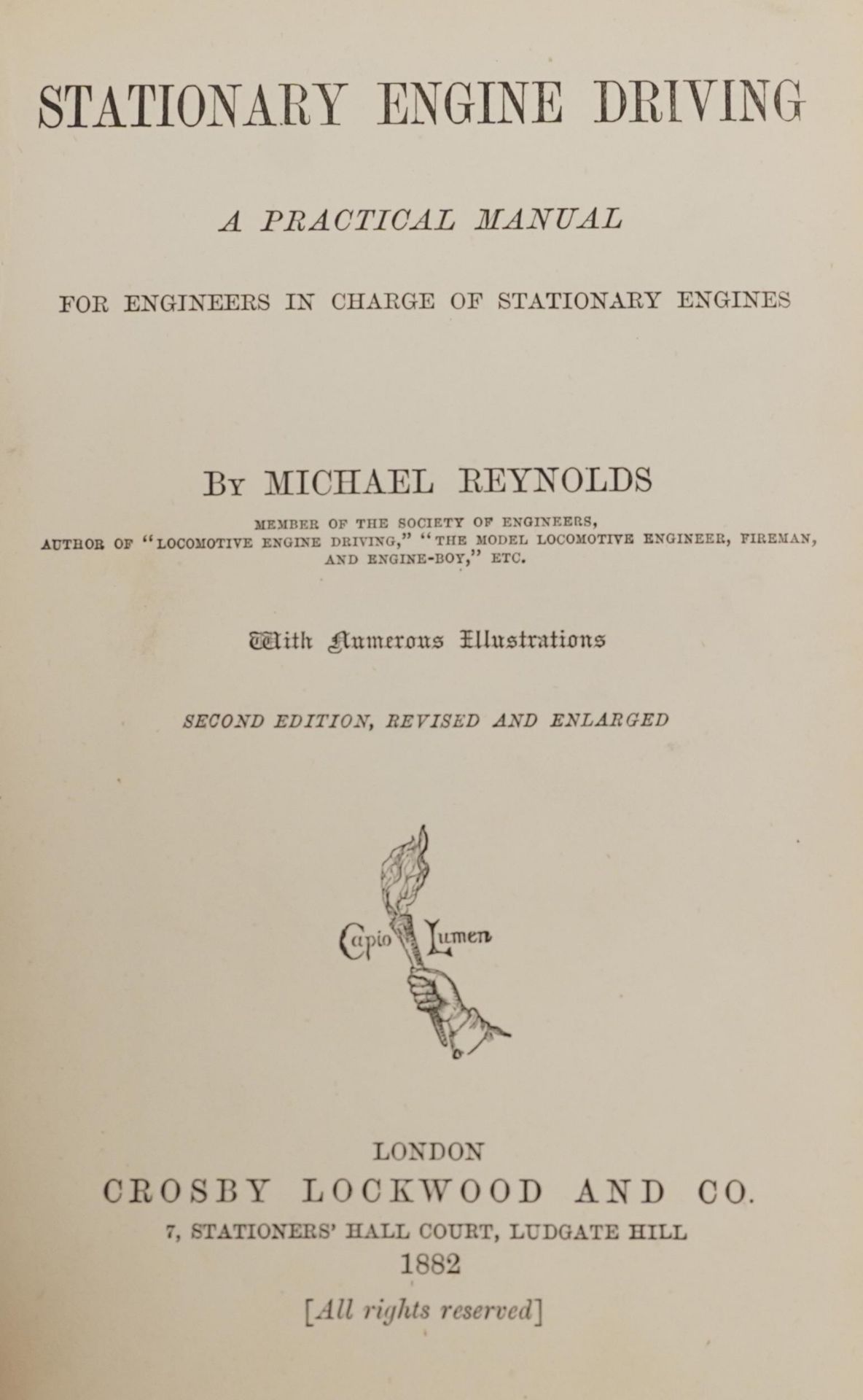 Stationary Engine Driving, Victorian hardback book by Michael Reynolds published London Crosby, - Image 2 of 3
