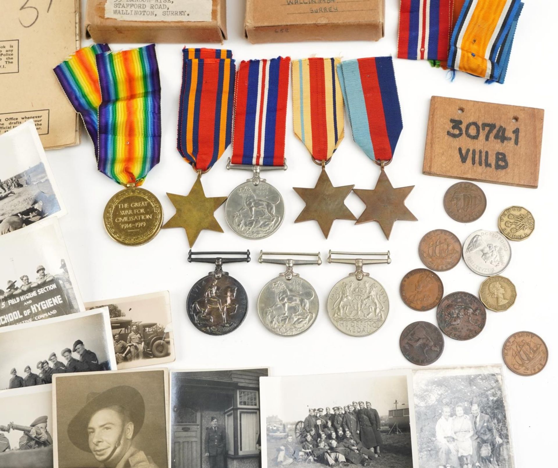 British military World War I and World War II medal groups relating to the Pinn family with - Image 12 of 17