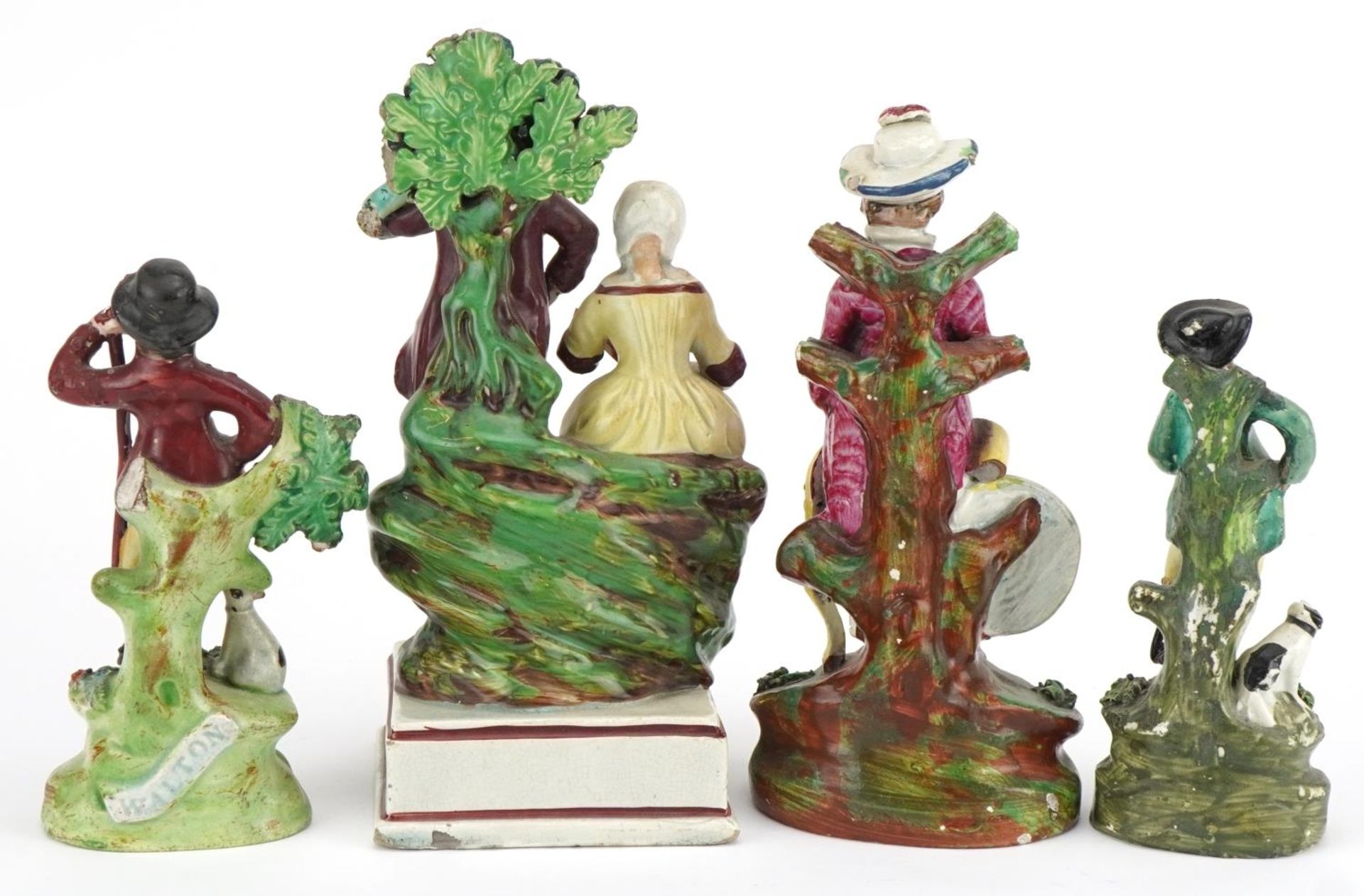 Four early 19th century pearlware figures including a Walton example and two entitled Sheperd and - Bild 2 aus 3