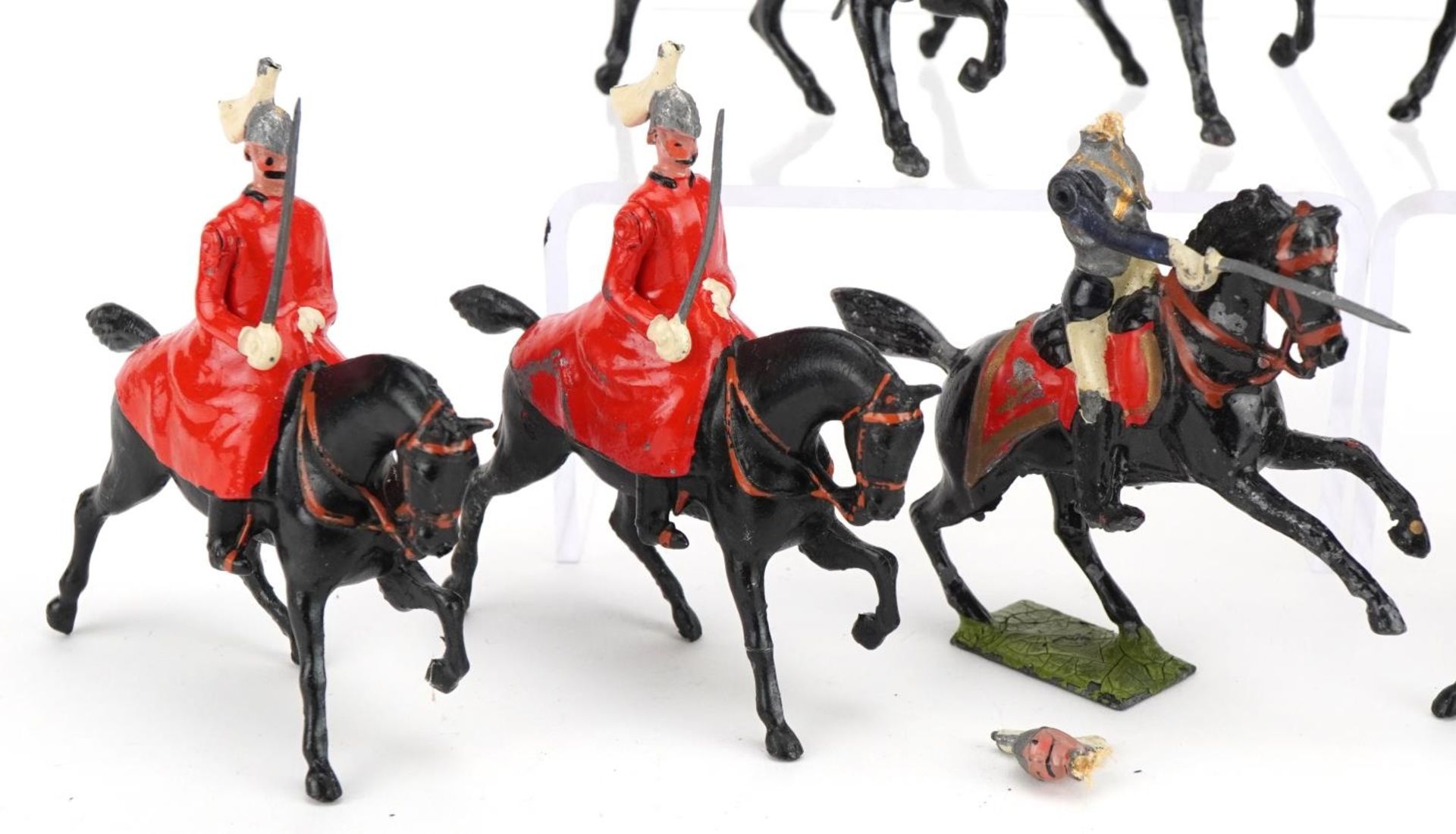Ten Britains hand painted lead soldiers on horseback including Mounted Life Guards and Royal Horse - Image 4 of 7
