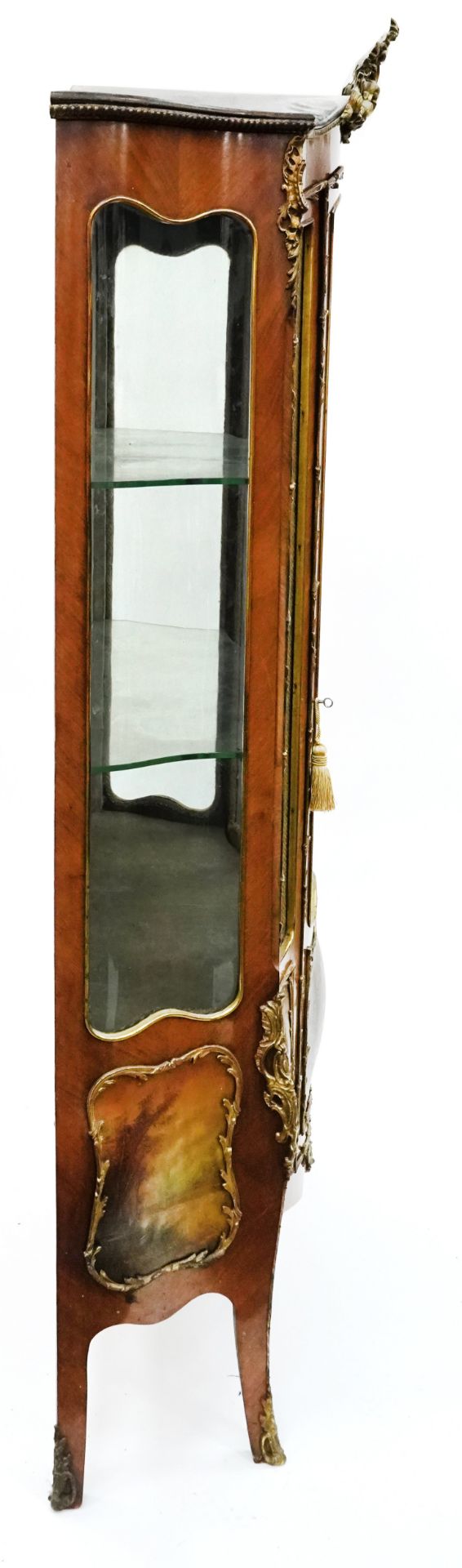 French Louis XV style ormolu mounted kingwood Bombe Vitrine having central glazed doors and side - Image 4 of 10