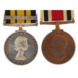 British military medals relating to the Crayford family comprising George VI Faithful Service