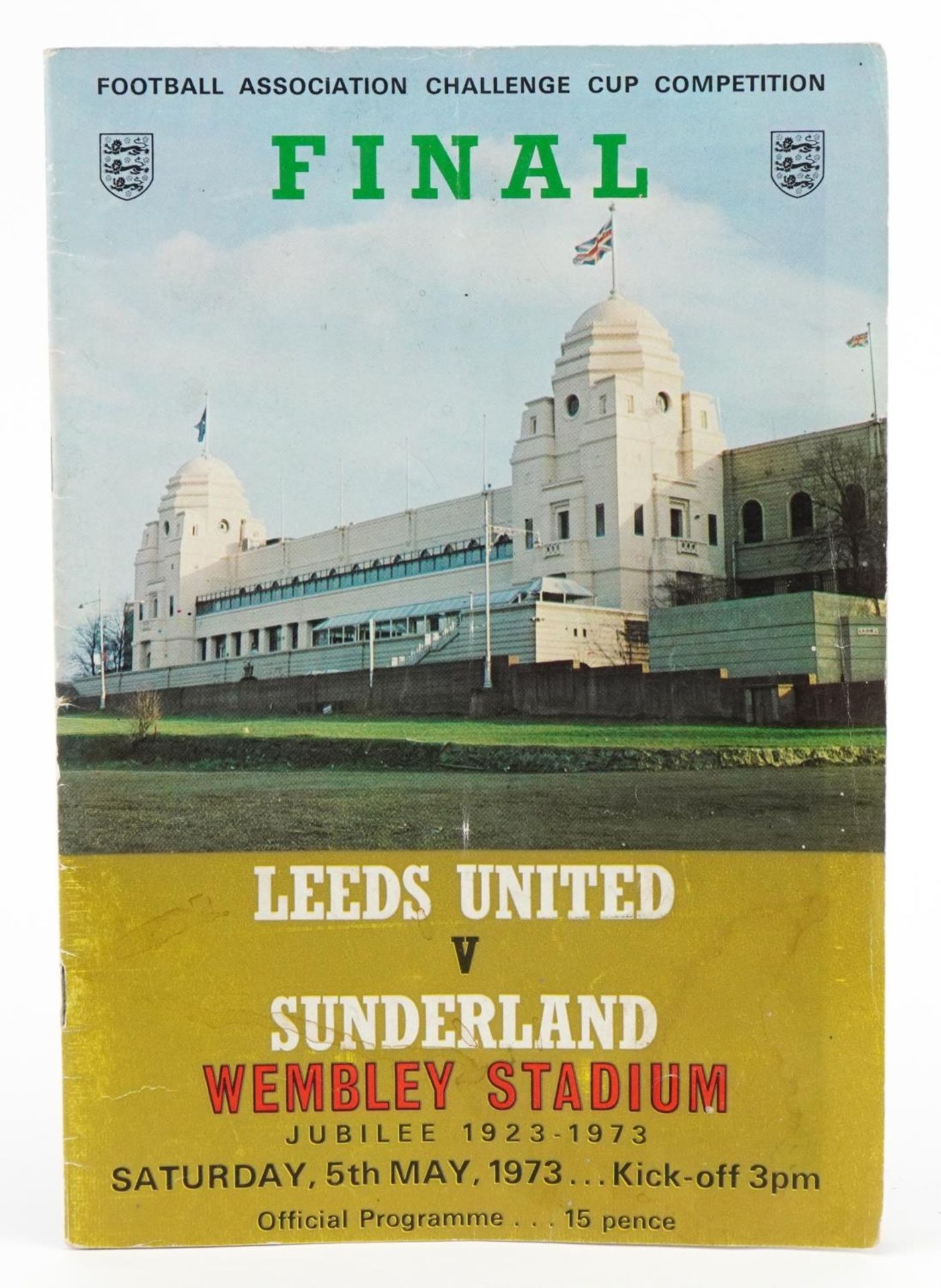 Sporting interest Leeds United V Sunderland 1973 FA Cup Final football program signed by all - Image 4 of 5