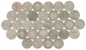 Collection of British pre decimal, pre 1947 half crowns, 445g : For further information on this