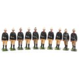 Ten Britains hand painted lead Gunner of the Mounting Gun of The Royal Artillery soldiers : For