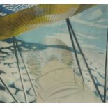 Eric Ravilious - Clouds Above and Below, View from the Cockpit of a Moth, print in colour, details