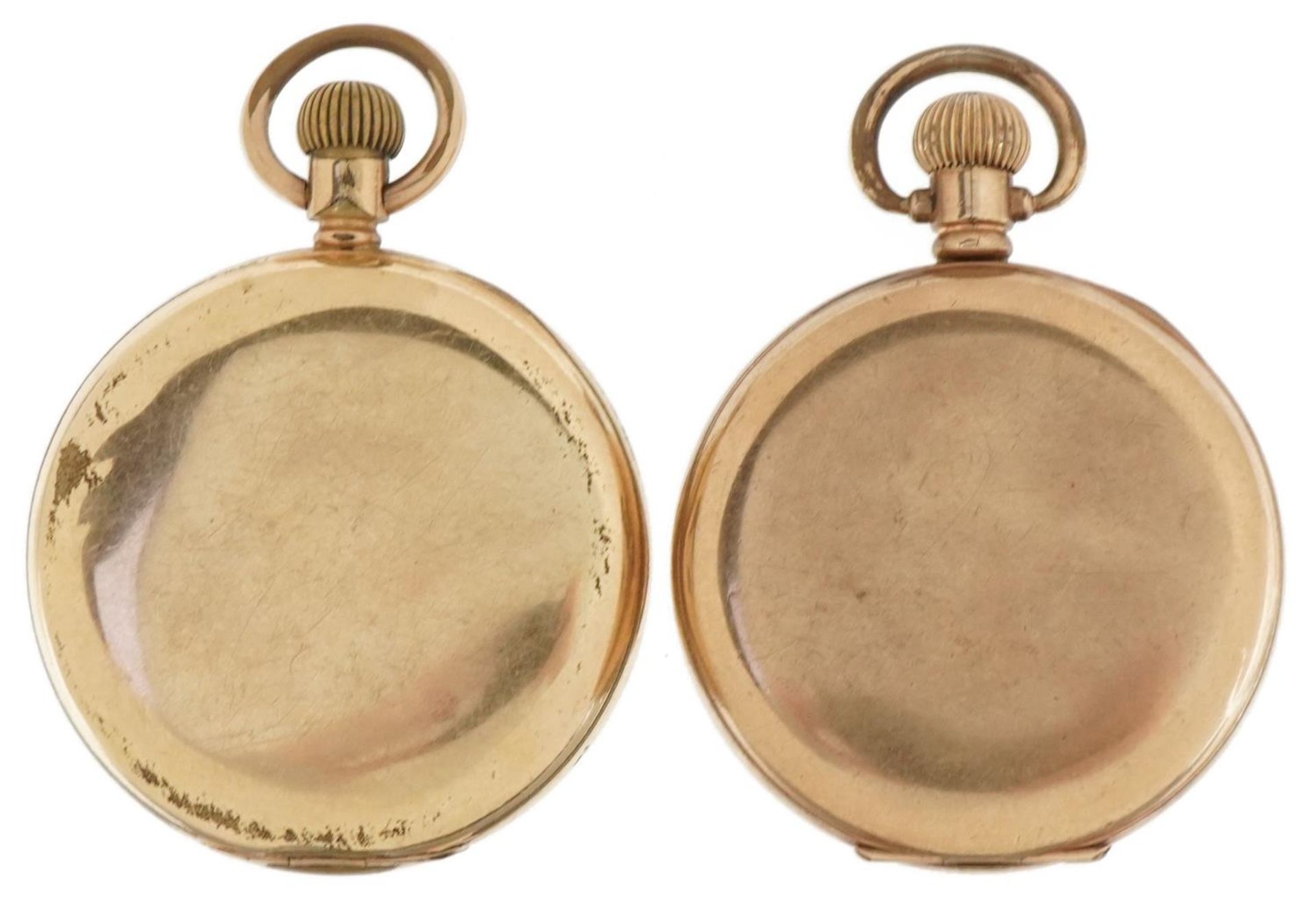 Waltham, two gentlemen's gold plated half hunter and full hunter pocket watches, each with enamelled - Bild 4 aus 7