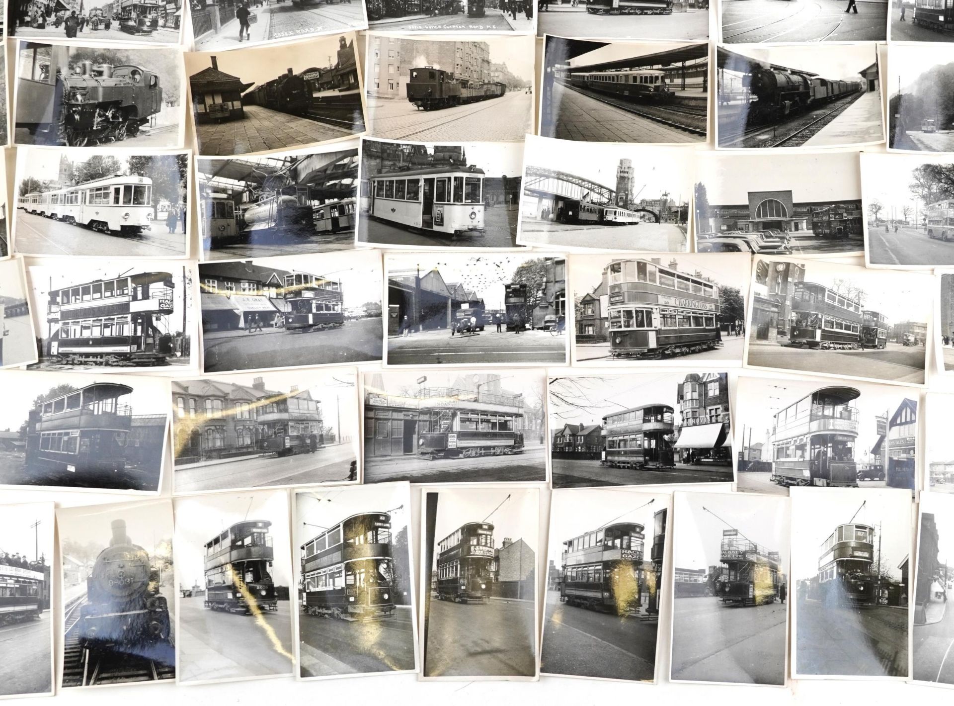 Collection of Mid 20th century tram, railway and shipping interest photographs and postcards - Image 6 of 9