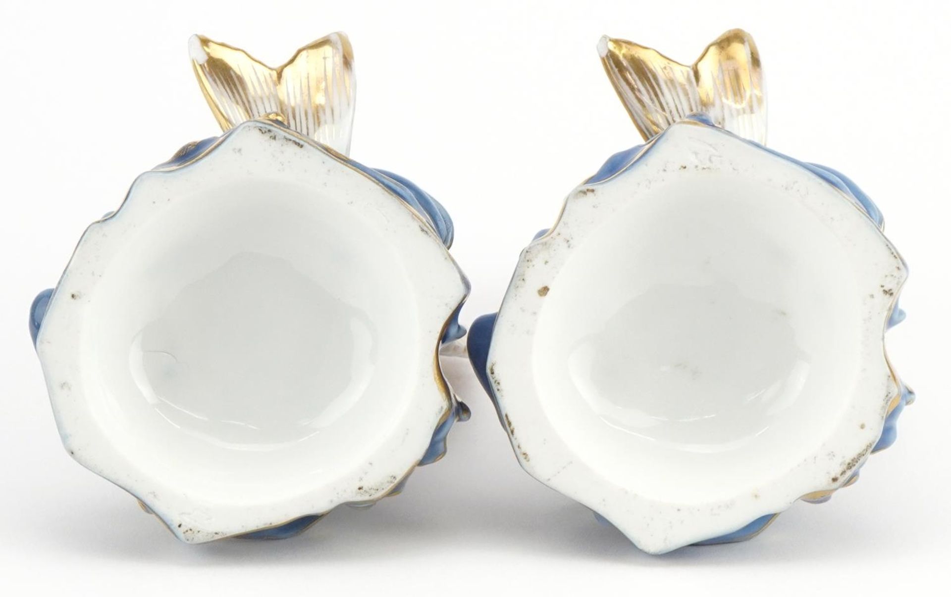 Pair of 19th century continental porcelain scent bottles with stoppers in the form of fish, each - Image 4 of 4