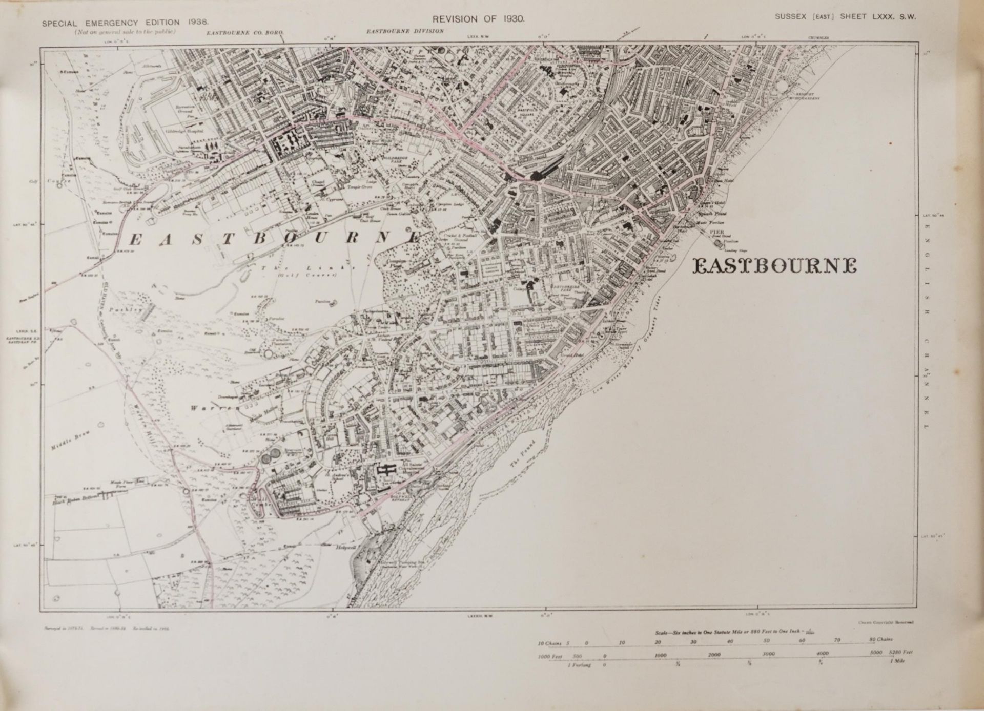 Collection of eleven maps and plans of Eastbourne and surrounding areas for 1930s and later, the - Image 9 of 34