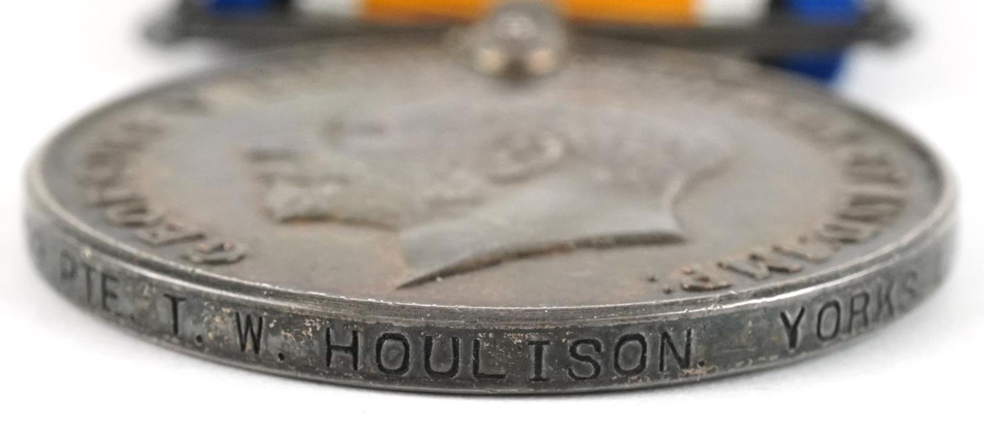 British military World War I pair awarded to 35799PTE.T.W.HOULISON.YORKS.L.I. : For further - Image 4 of 5