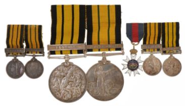 Victorian and later British military medal group with dress medals relating to Doctor T E Rice of