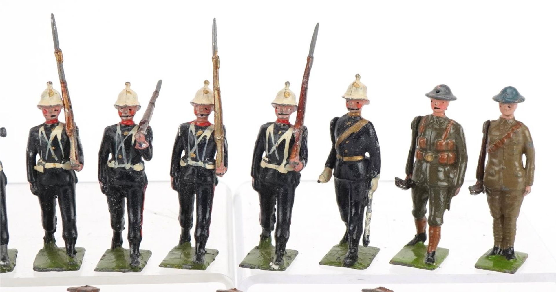 Britains hand painted lead Infantry soldiers including Territorial Army, with paper label : For - Image 4 of 8