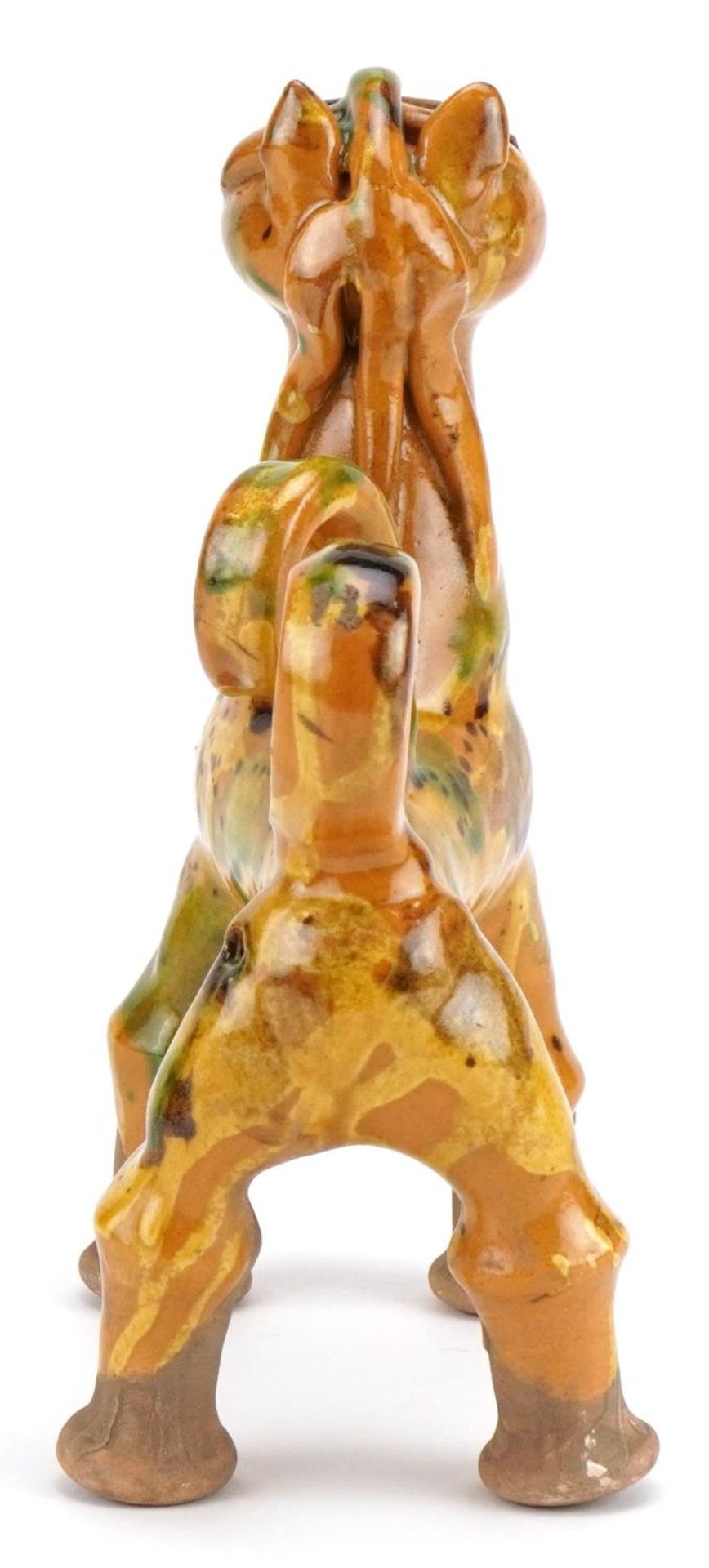 Turkish Canakkale pottery ewer having a yellow and green glaze, in the form of a lion, 20cm high : - Bild 4 aus 7