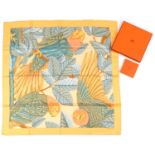 Hermes Perroquets silk scarf with box and related booklet : For further information on this lot