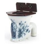 Miniature Victorian Salesman Ivylite toilet with mahogany seat, registration number 247569, 14.5cm