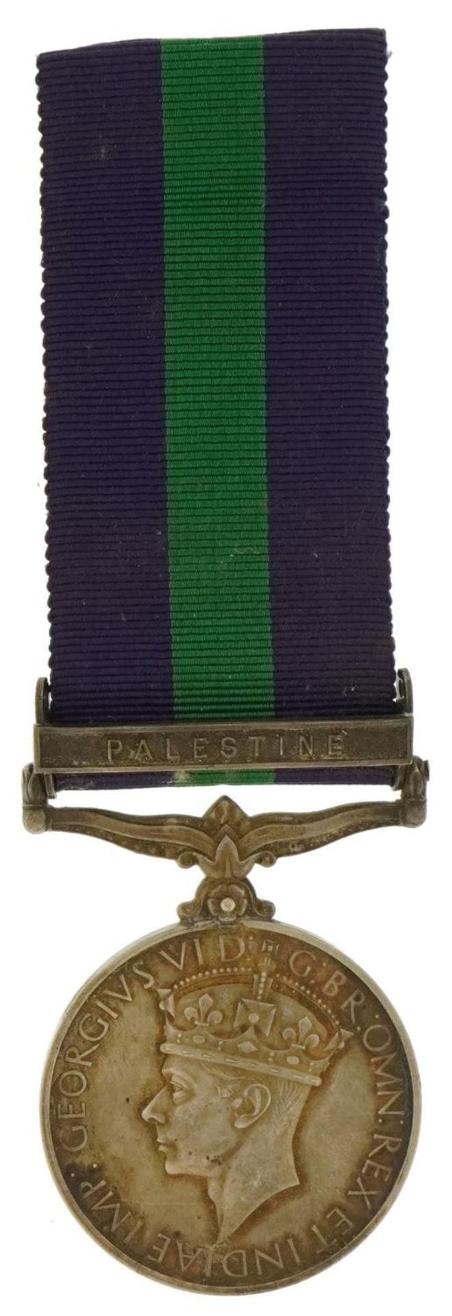 British military World War II General Service medal with Palestine bar awarded to 6396901PTE.J.H. - Image 2 of 4