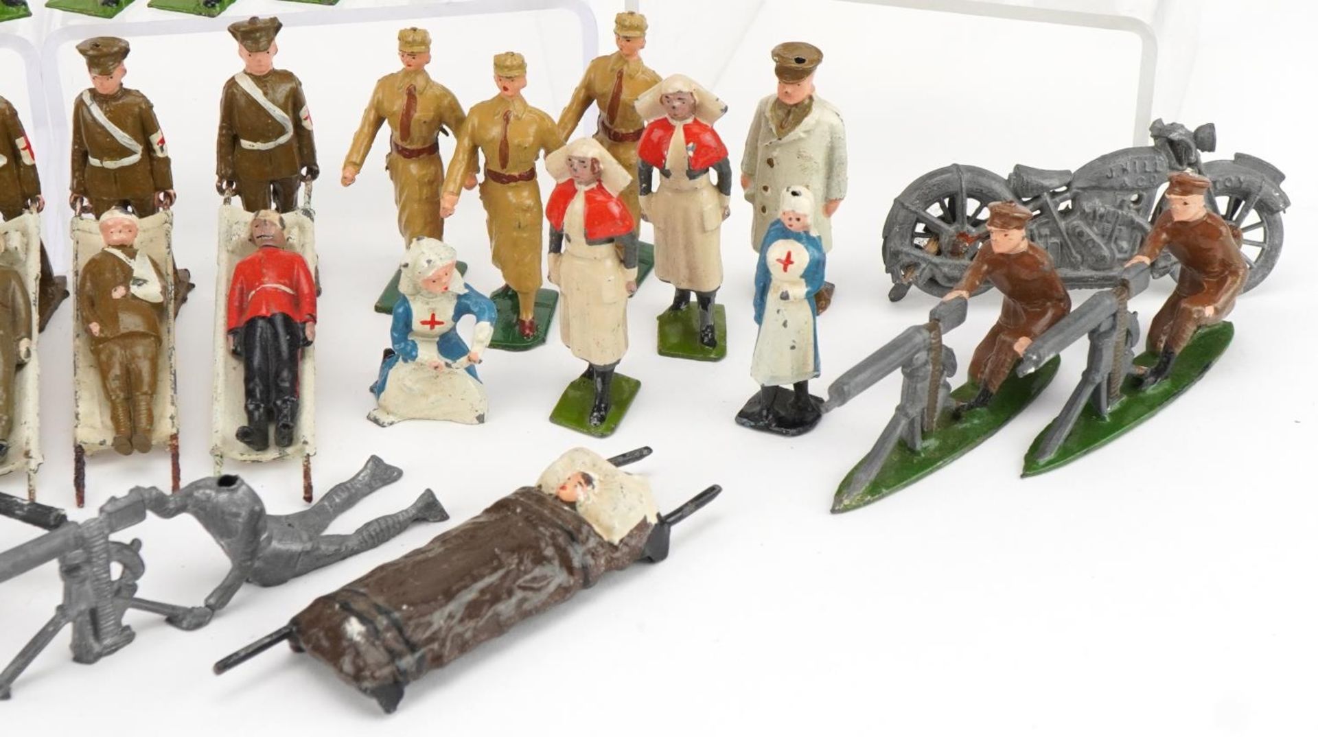 Britains and other hand painted lead soldiers including Royal Army Medical Corps and Army Gunners, - Image 7 of 9